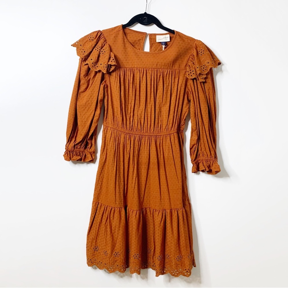 NWT Universal Threads Orange Ruffle Detail Dress Size Small - Picture 2 of 5